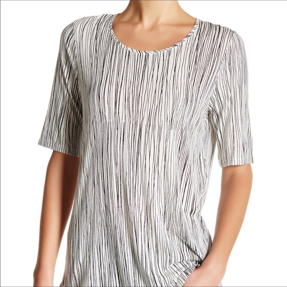 VINCE Pima Cotton Wavy Lines Tee XS